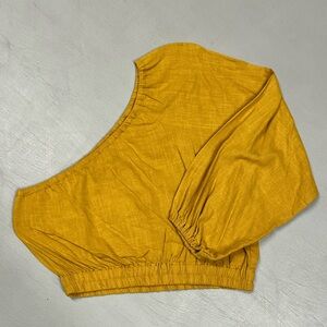 Elegant Mustard One-Shoulder Blouse